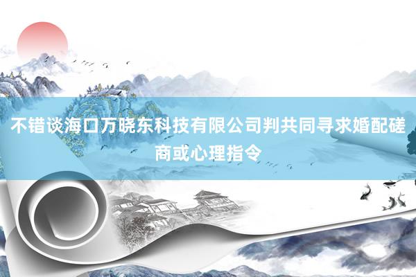 不错谈海口万晓东科技有限公司判共同寻求婚配磋商或心理指令